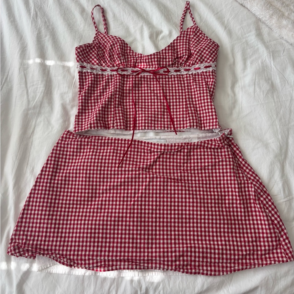Princess Polly Daydreaming Gingham Camisole & Miniskirt Set!!